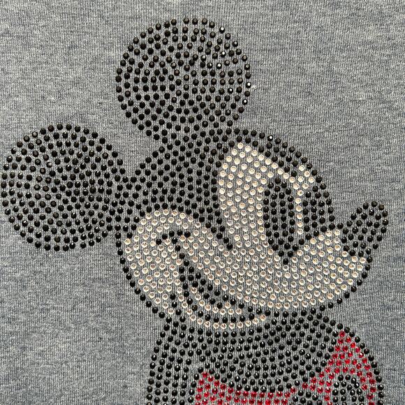 DISNEY PARKS Mickey Mouse Rhinestone Crop Top Sweater Sz XS - Picture 2 of 6